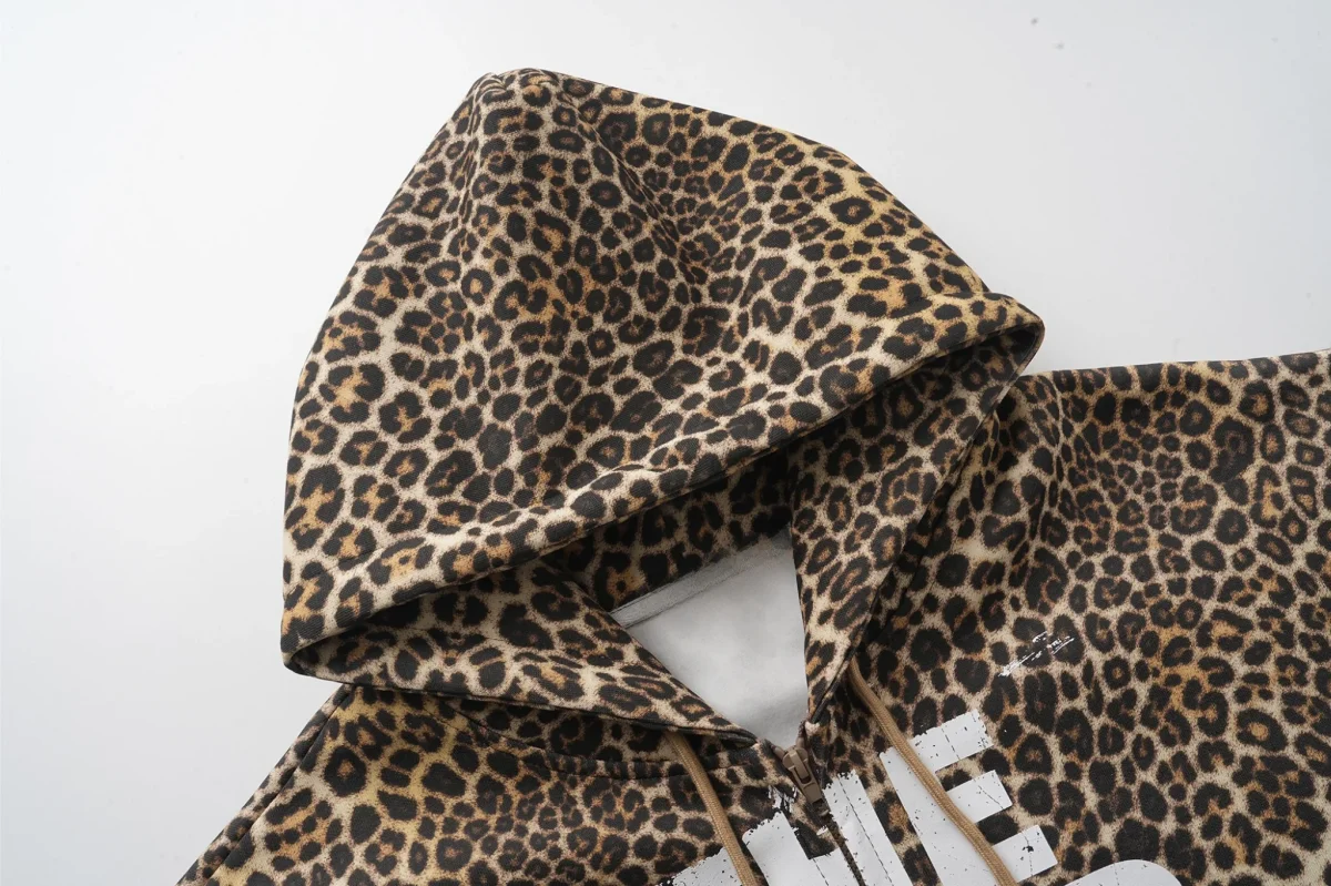 Leopard Print Graphic Zip-Up Hoodie | Bold Streetwear – Image 4