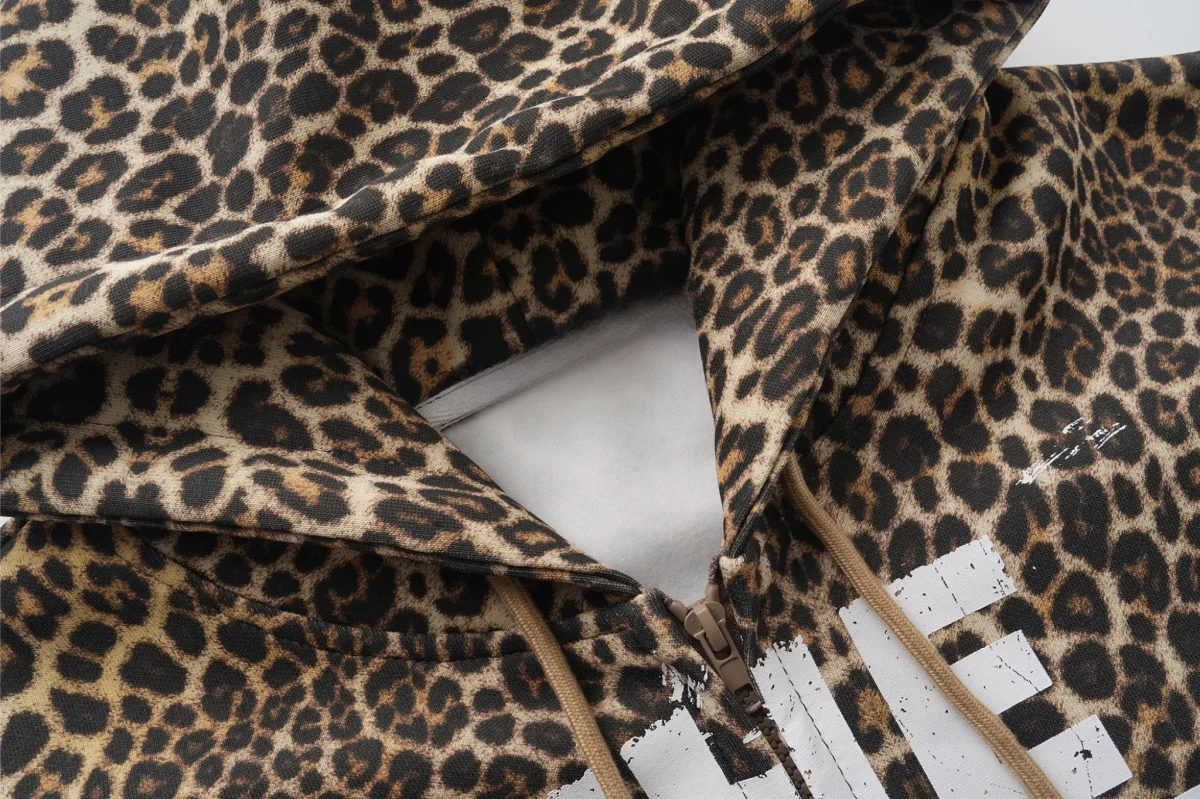 Leopard Print Graphic Zip-Up Hoodie | Bold Streetwear – Image 5