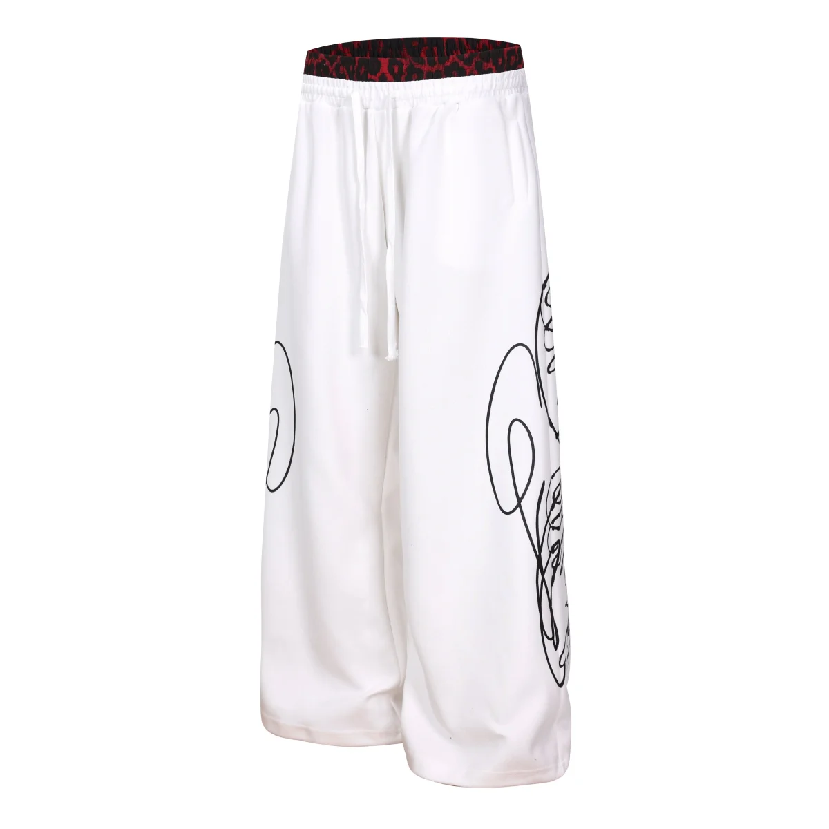 Seakoff Leopard Panel Sweatpants | Wide-Leg Streetwear – Image 4