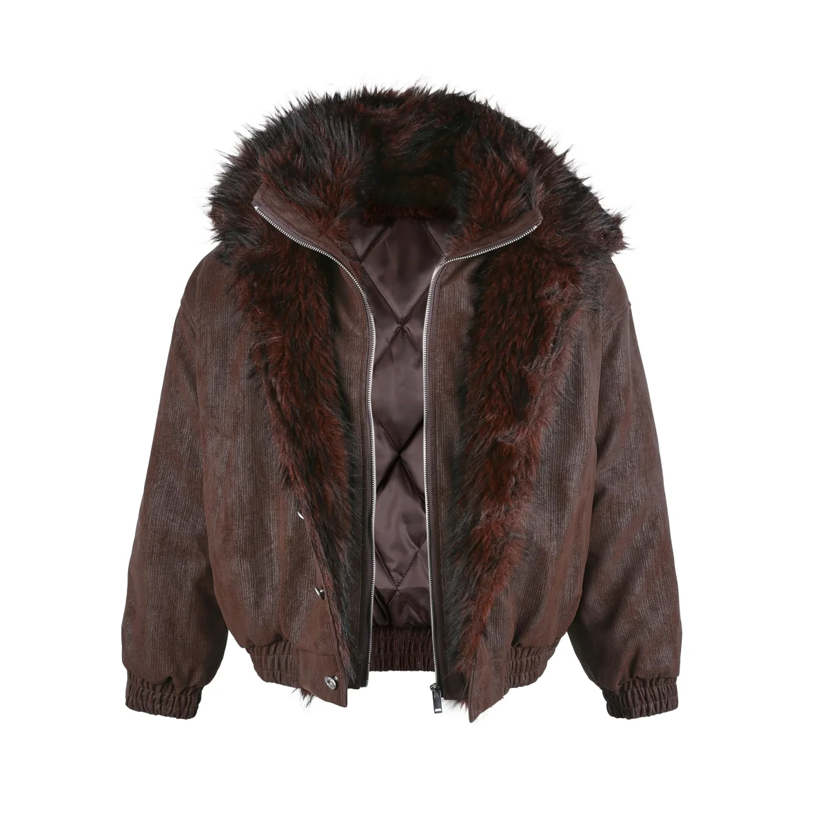 Faux Fur Cropped Jacket with Oversized Collar | SEAKOFF – Image 6