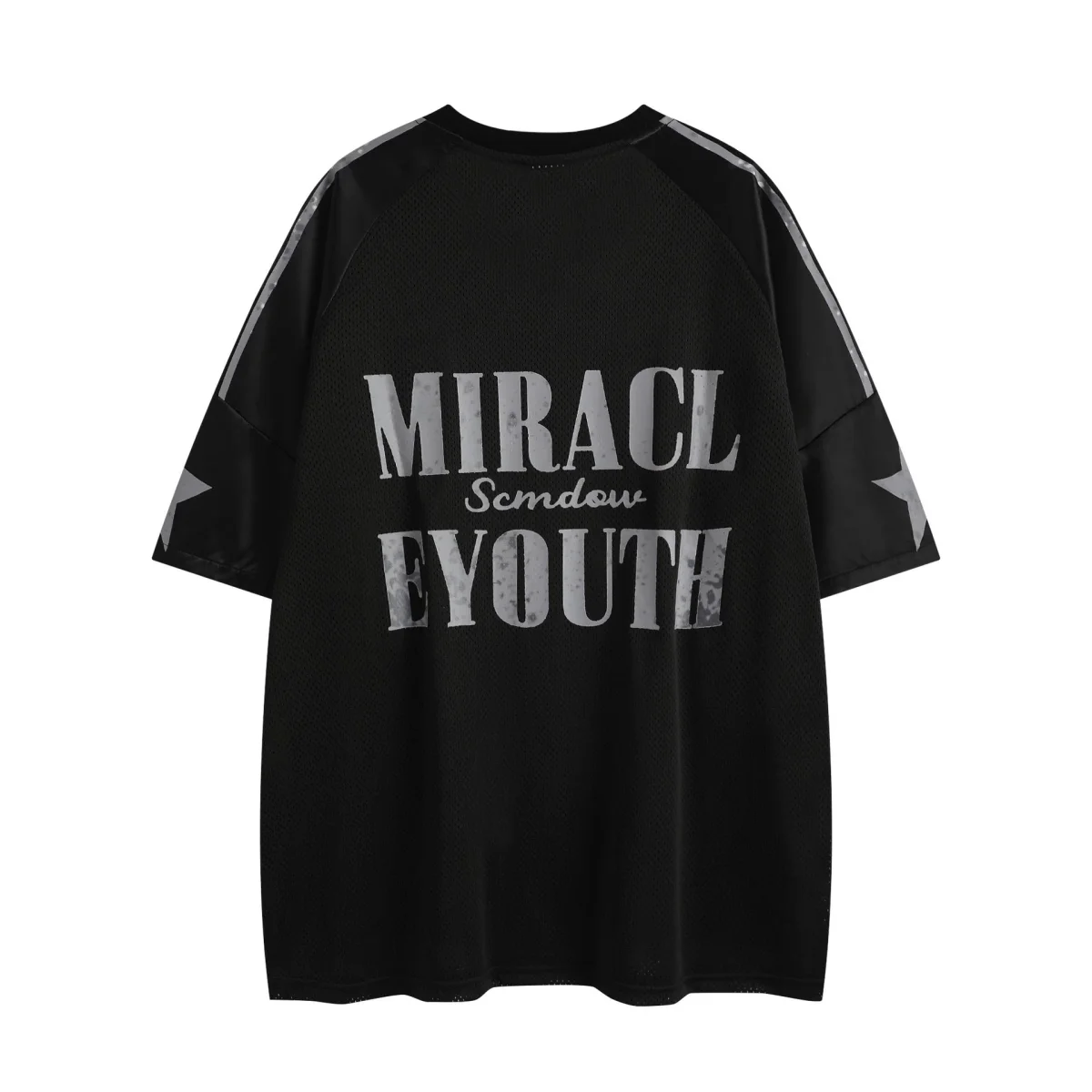 Split Mesh Varsity Graphic Tee | Number 27 Streetwear Jersey – Image 6