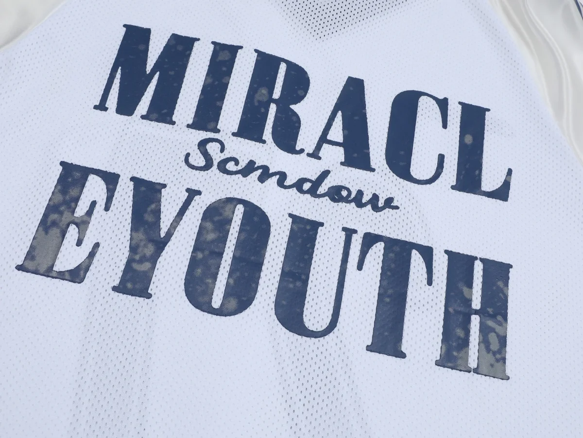 Split Mesh Varsity Graphic Tee | Number 27 Streetwear Jersey – Image 8