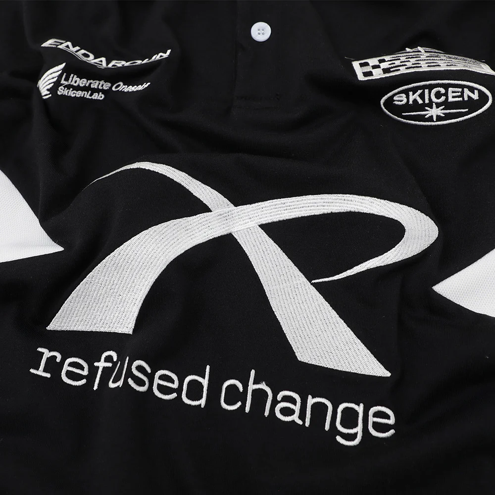 Racing Motorsport Graphic Polo Shirt – Colorblock Short Sleeve – Image 8