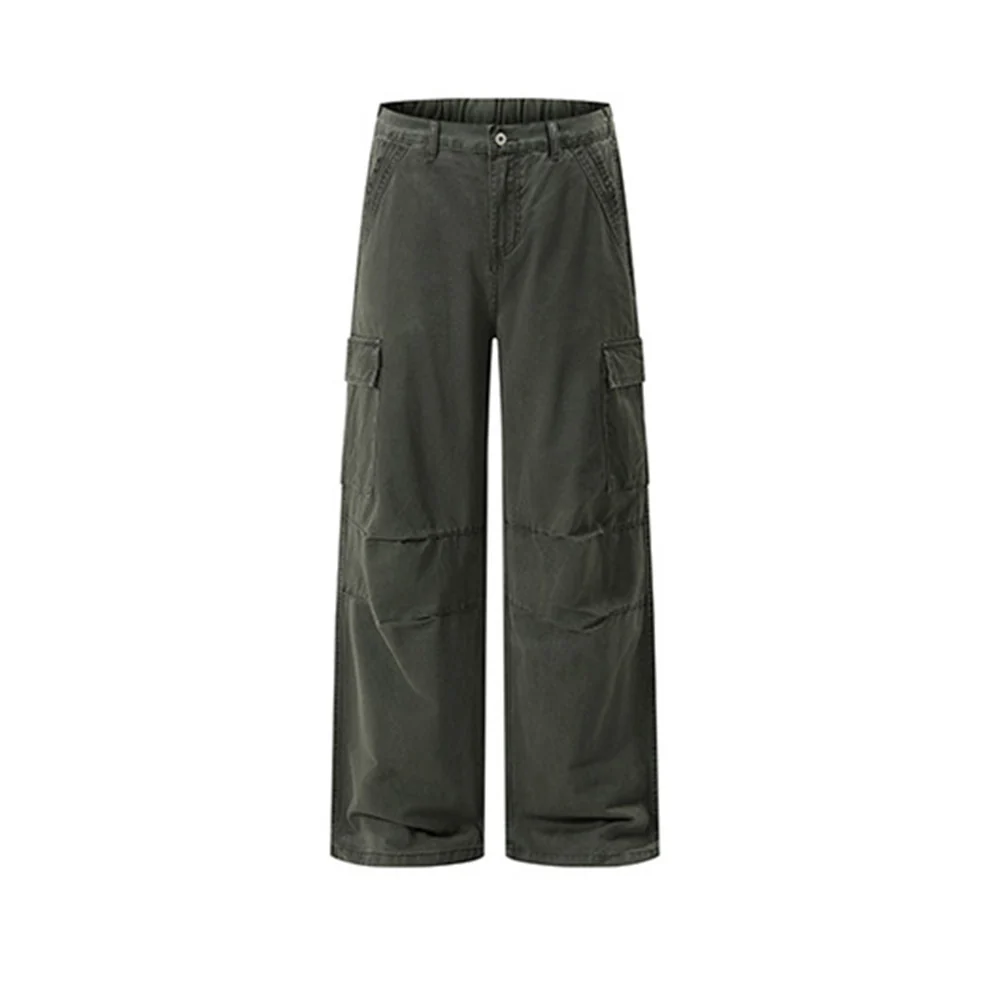 Baggy Cargo Pants Men Wide-Leg Multi-Pocket Straight Trousers – Image 4