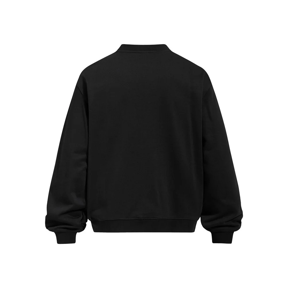 Oversized Graphic Print Sweatshirt – Wander Never Fold Slogan Crew Neck – Image 4