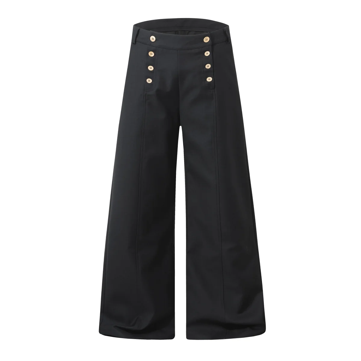 Wide-Leg Button-Front Trousers | Nautical Sailor Style – Image 5