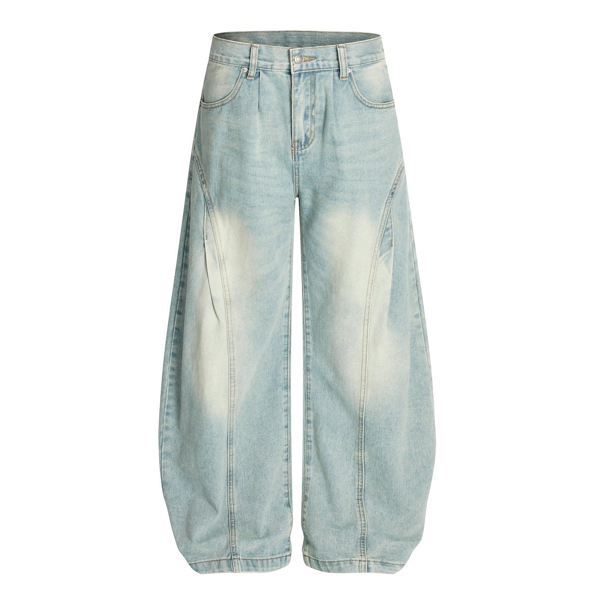 Cloud-Fade Balloon Jeans | Wide-Leg Streetwear Denim – Image 3