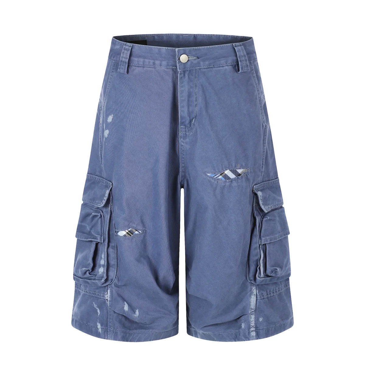 Seakoff Distressed Utility Cargo Shorts | Y2K Baggy Fit – Image 3