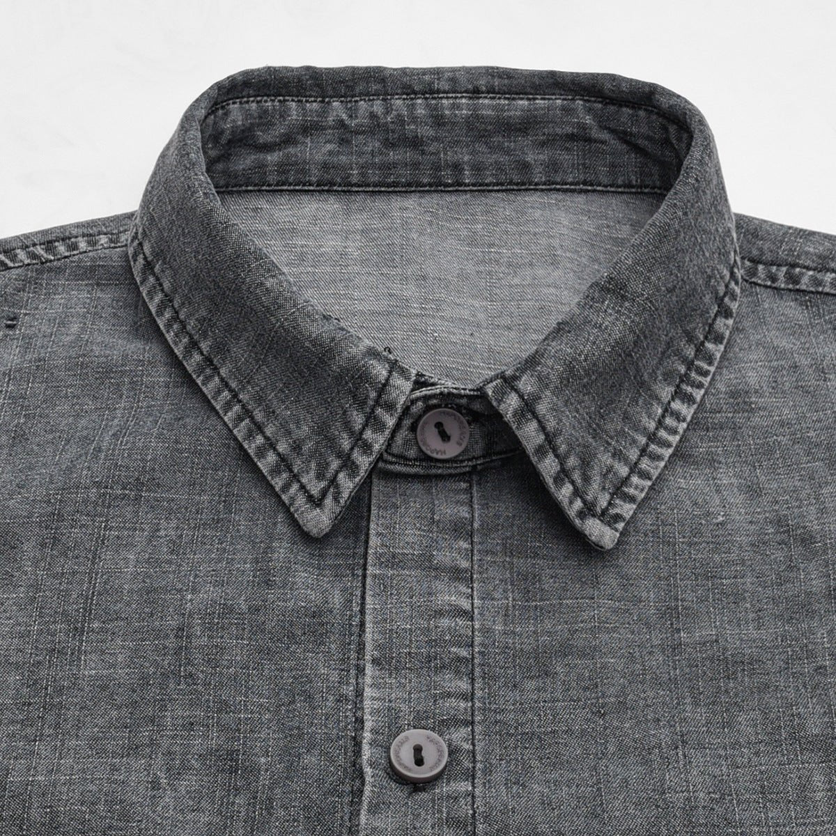 Patchwork Short Sleeve Denim Shirt – Men's & Women's Relaxed Fit – Image 4